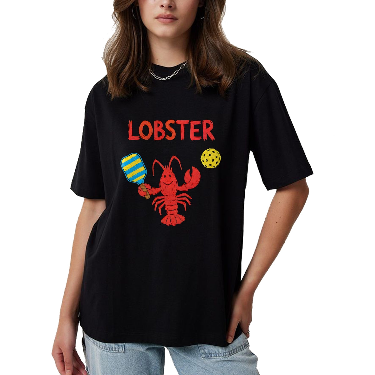 Funny Pickleball Shirt, Pickleball Lover Unisex T-Shirt/Hoodie/Sweatshirt HLT00 - Funny Pickleball Player Lob Shot Humor Lobster T-Shirt
