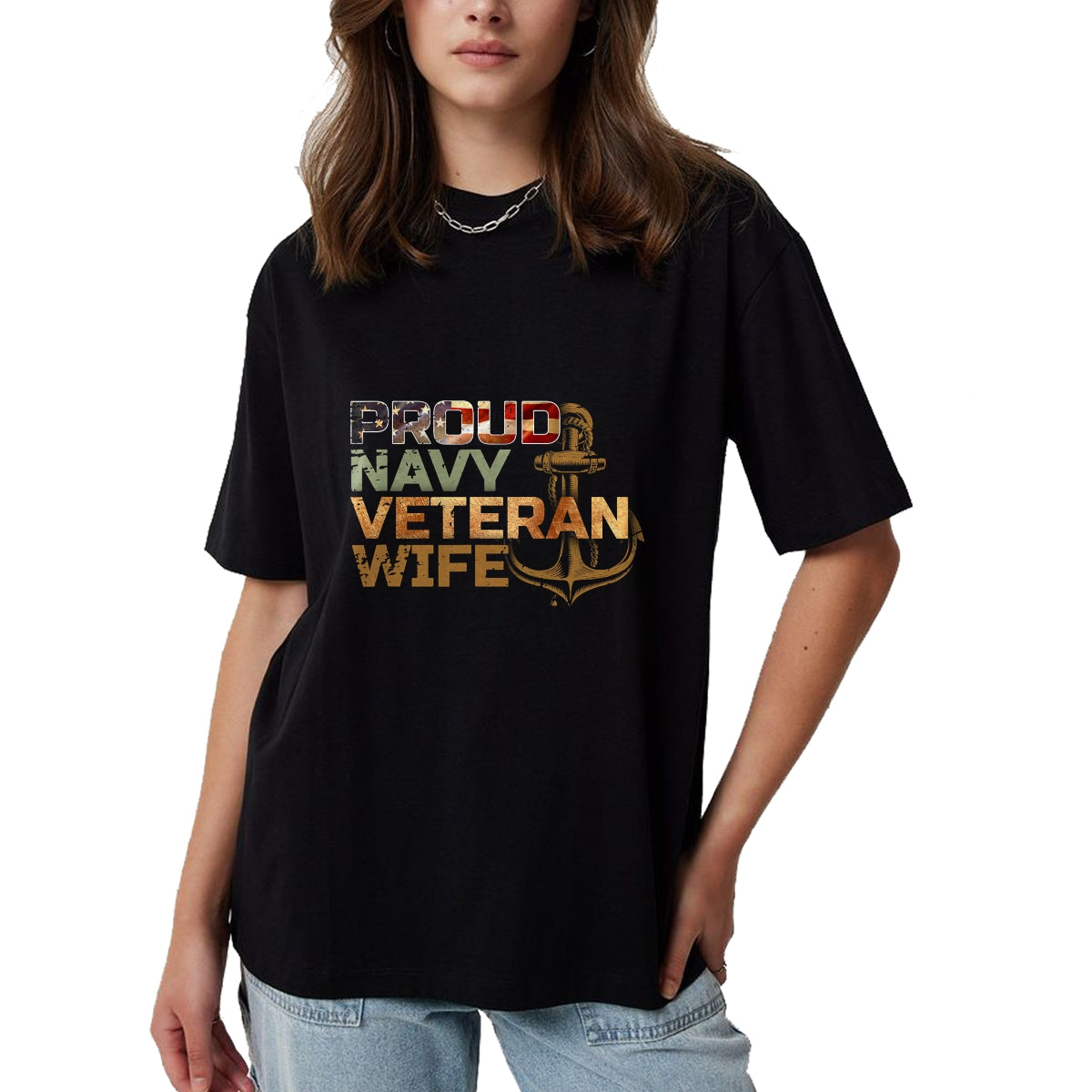 Proud Veteran Shirt, Funny Veteran UnisexT-Shirt/Hoodie/Sweatshirt HLT00 - Proud Veteran_s Wife USA American Flag Patriotic T-Shirt