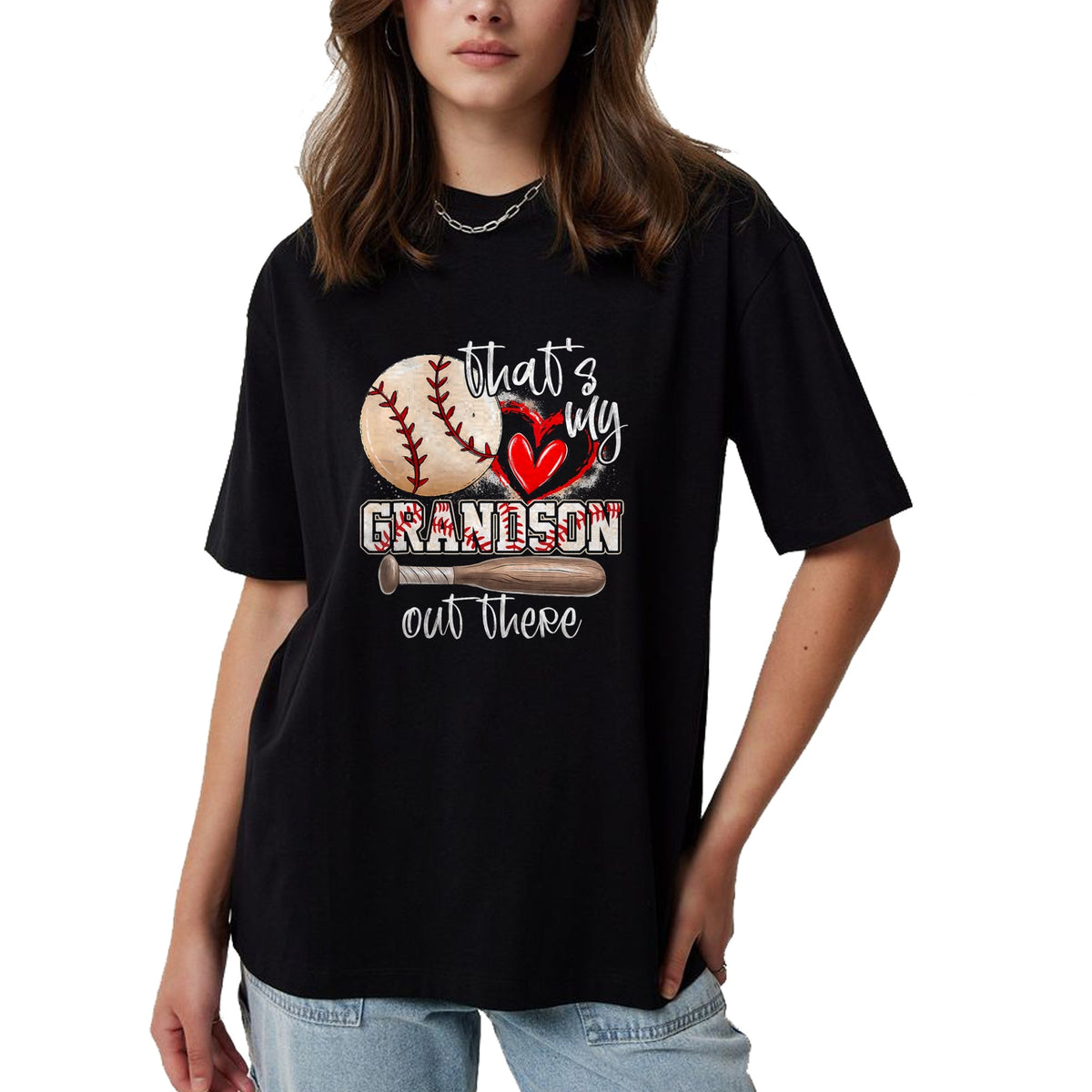 Best Grandma Shirt, Proud Grandma Unisex T-Shirt/Hoodie/Sweatshirt HLT00 - That'S My Grandson Out There Baseball Grandma Mothers Day T-Shirt