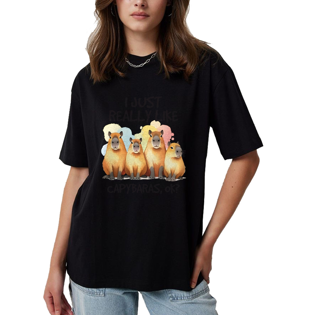 Cute Capybara Shirt, Funny Capybara Unisex T-Shirt/Hoodie/Sweatshirt HLT00 - Funny Capybara Long Sleeve T-Shirt (3)