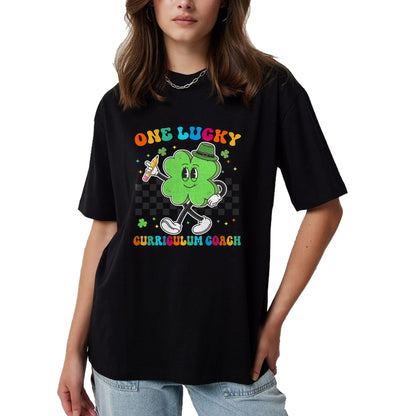 Patrick Day Shirts for Family, Funny Patrick Day shirts, st patrick's day Unisex T-Shirt/Hoodie/Sweatshirt HLT00 - Vintage One Lucky Curriculum Coach St Patrick Day School T-Shirt