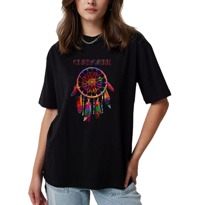 Native American T-Shirts, Vintage Native American Unisex T-Shirt/Hoodie/Sweatshirt HLT00 - Cherokee Native American Indian Colorful Dreamcatcher Tribal