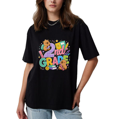 Cute Capybara Shirt, Funny Capybara Unisex T-Shirt/Hoodie/Sweatshirt HLT00 - Cute Capybara 2nd Grade Back to School Second Grader Teacher T-Shirt