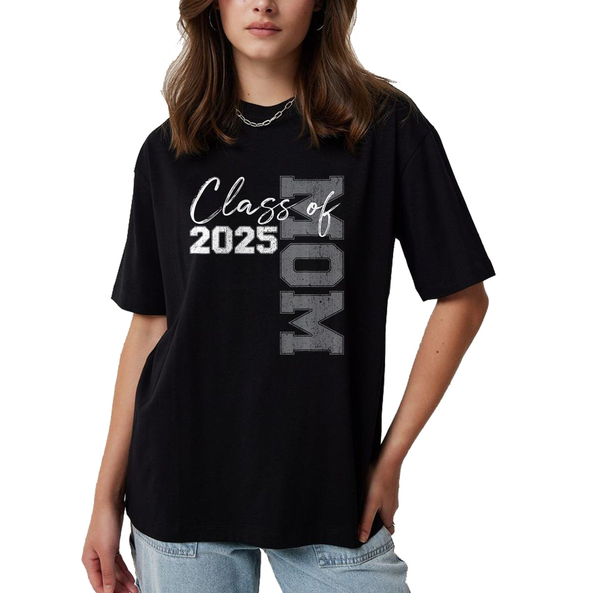 Gift for Mom Shirt, Funny Mom Unisex T-Shirt/Hoodie/Sweatshirt HLT00 - Mom Senior 2025 Proud Mom of a Class of 2025 Graduate Mother T-Shirt