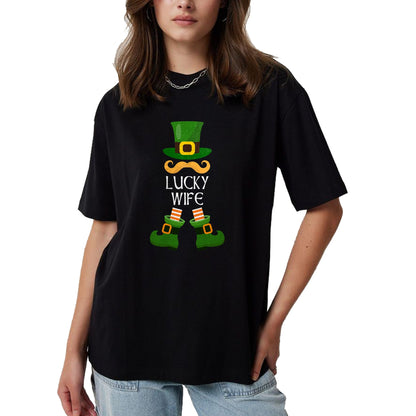 Best Wife Shirt, Wife and Husband Unisex T-Shirt/Hoodie/Sweatshirt HLT00 - Gift for wife T shirt, lucky wife   Lucky Wife Leprechaun Matching Family St Patricks Day T-Shirt