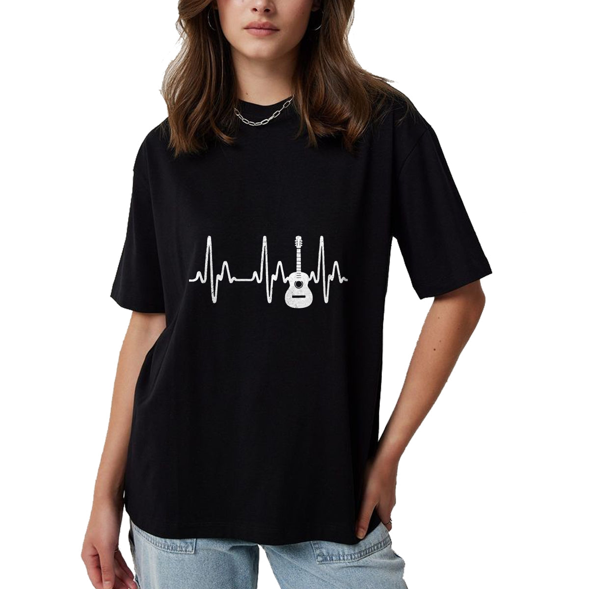 Guitar Lover Shirt, Funny Guitar UnisexT-Shirt/Hoodie/Sweatshirt HLT00 - Acoustic Guitar Heartbeat Shirt - Guitar Musician T-Shirt
