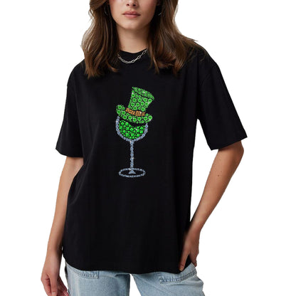 Patrick Day Shirts for Family, Funny Patrick Day shirts, st patrick's day Unisex T-Shirt/Hoodie/Sweatshirt HLT00 - Wine Glasses Clover Leprechaun Irish Shamrock St Patrick Day T-Shirt