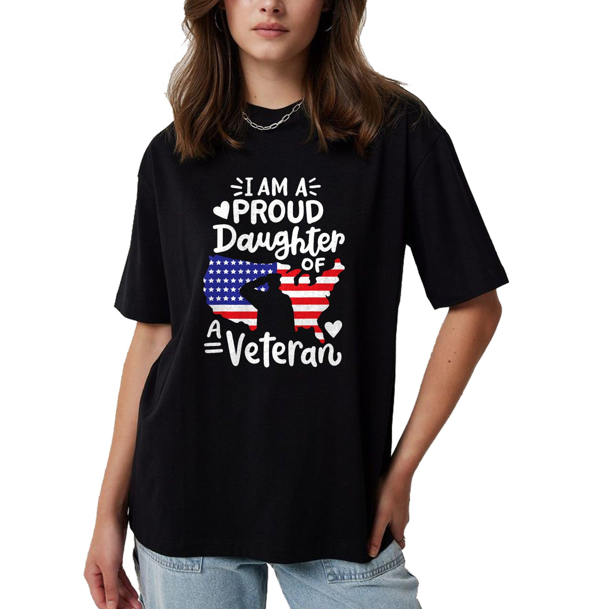 Gift for Dad Shirt, Funny Dad Unisex T-Shirt/Hoodie/Sweatshirt HLT00 – I_m A Proud Daughter of A Veteran Father_s Day Girls T-Shirt