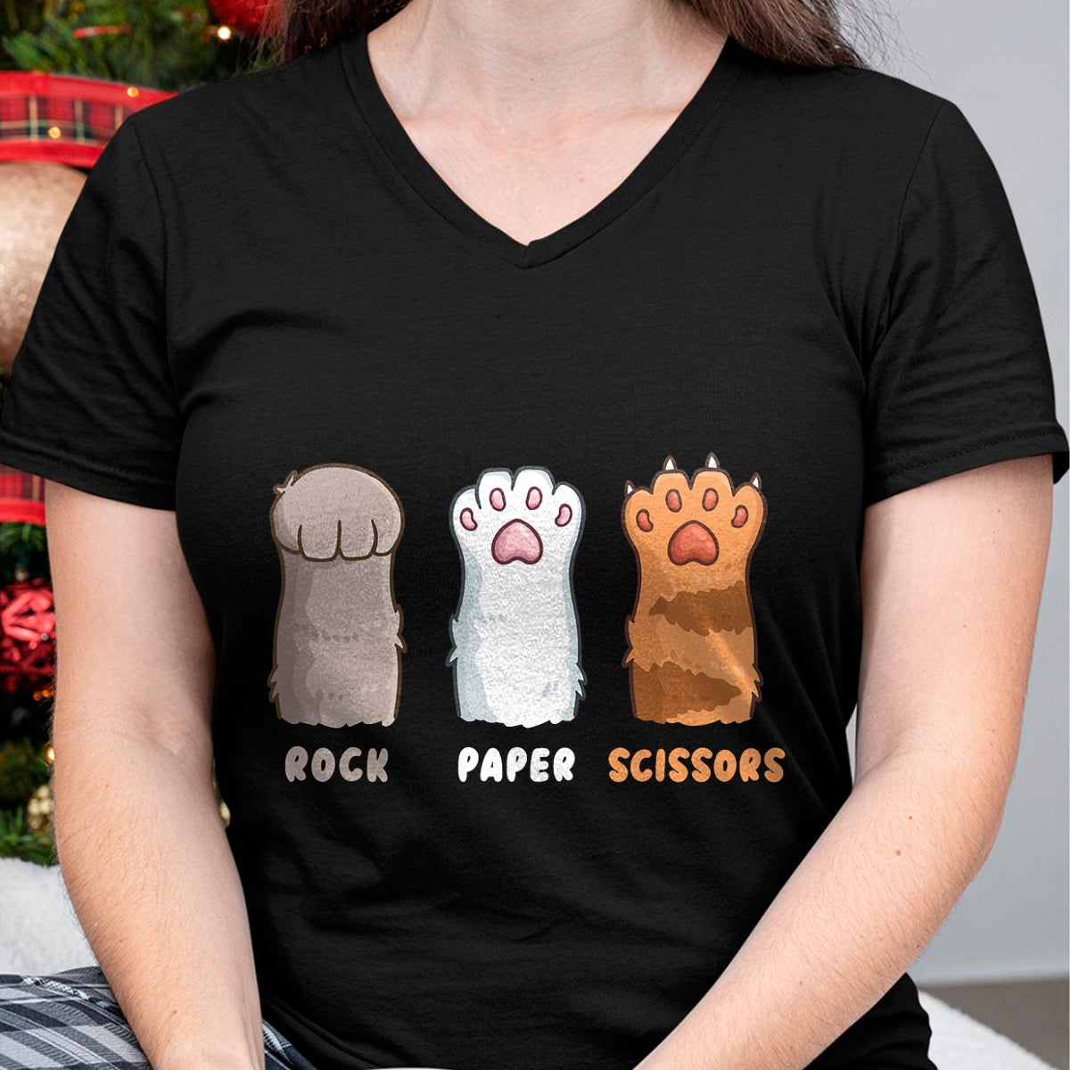 Cat Love Shirt, Funny Cat Lover Gift UnisexT-Shirt/Hoodie/Sweatshirt HLT00 - Cat Lover Cat Owner Funny Cat Rock Paper Scissors T-Shirt