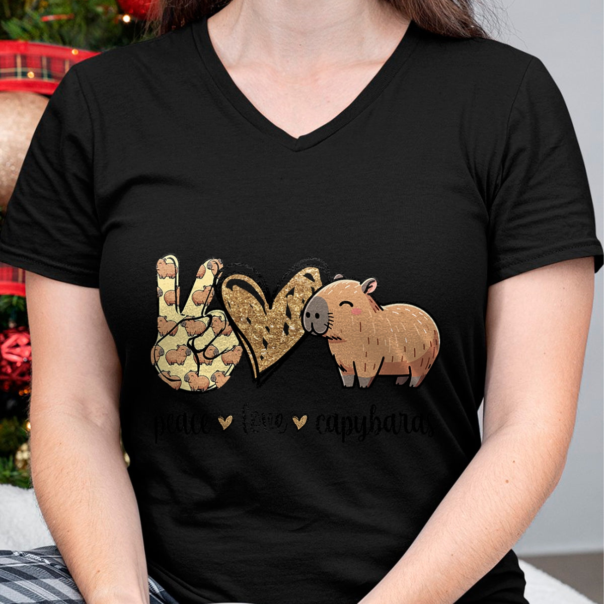 Cute Capybara Shirt, Funny Capybara Unisex T-Shirt/Hoodie/Sweatshirt HLT00 - Kawaii Kids Womens Girls Peace Love Meme Lover Capybara T-Shirt