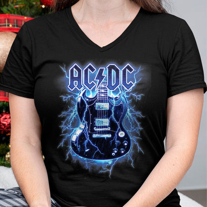 Guitar Lover Shirt, Funny Guitar UnisexT-Shirt/Hoodie/Sweatshirt HLT00 - ACDC - Lightning Guitar T-Shirt