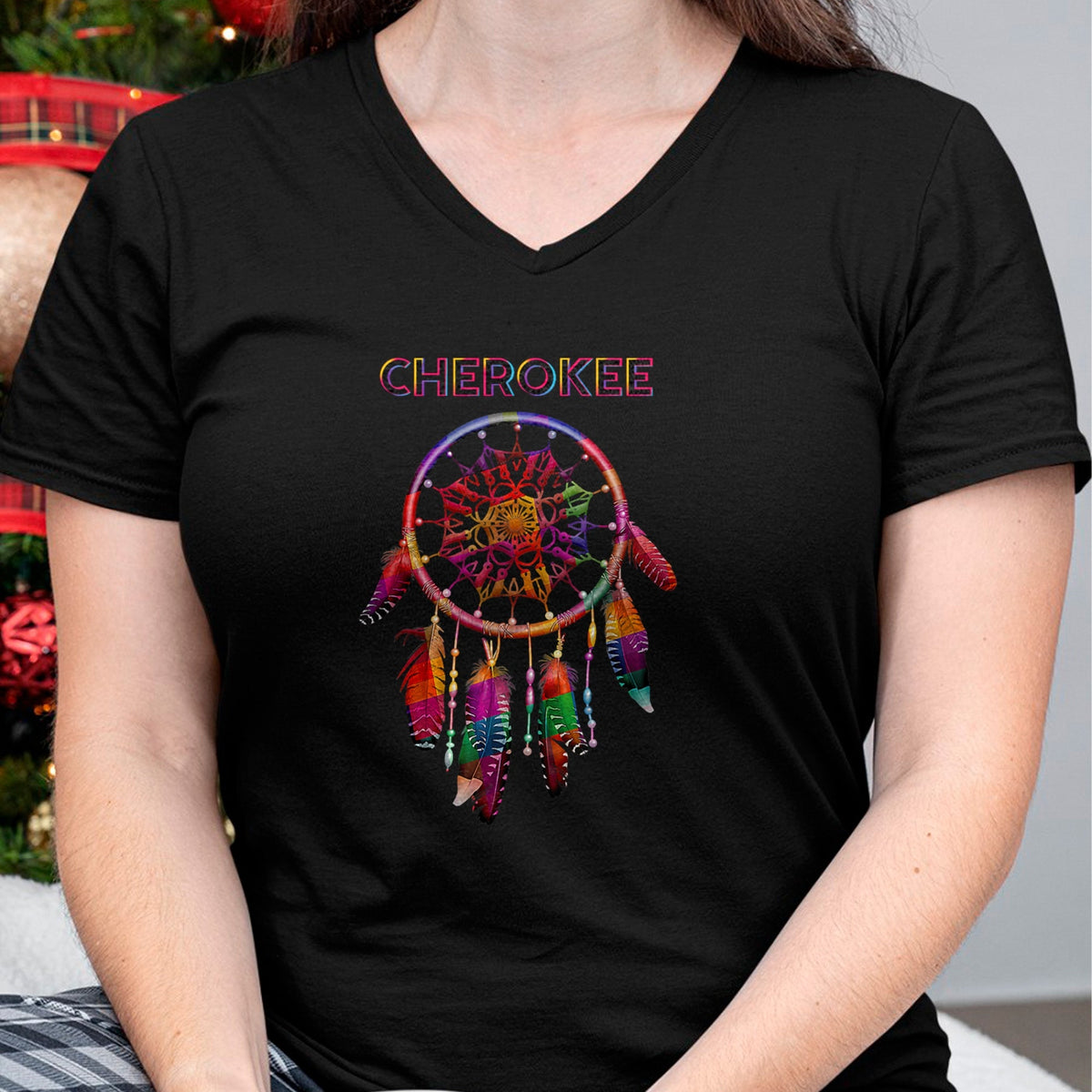 Native American T-Shirts, Vintage Native American Unisex T-Shirt/Hoodie/Sweatshirt HLT00 - Cherokee Native American Indian Colorful Dreamcatcher Tribal