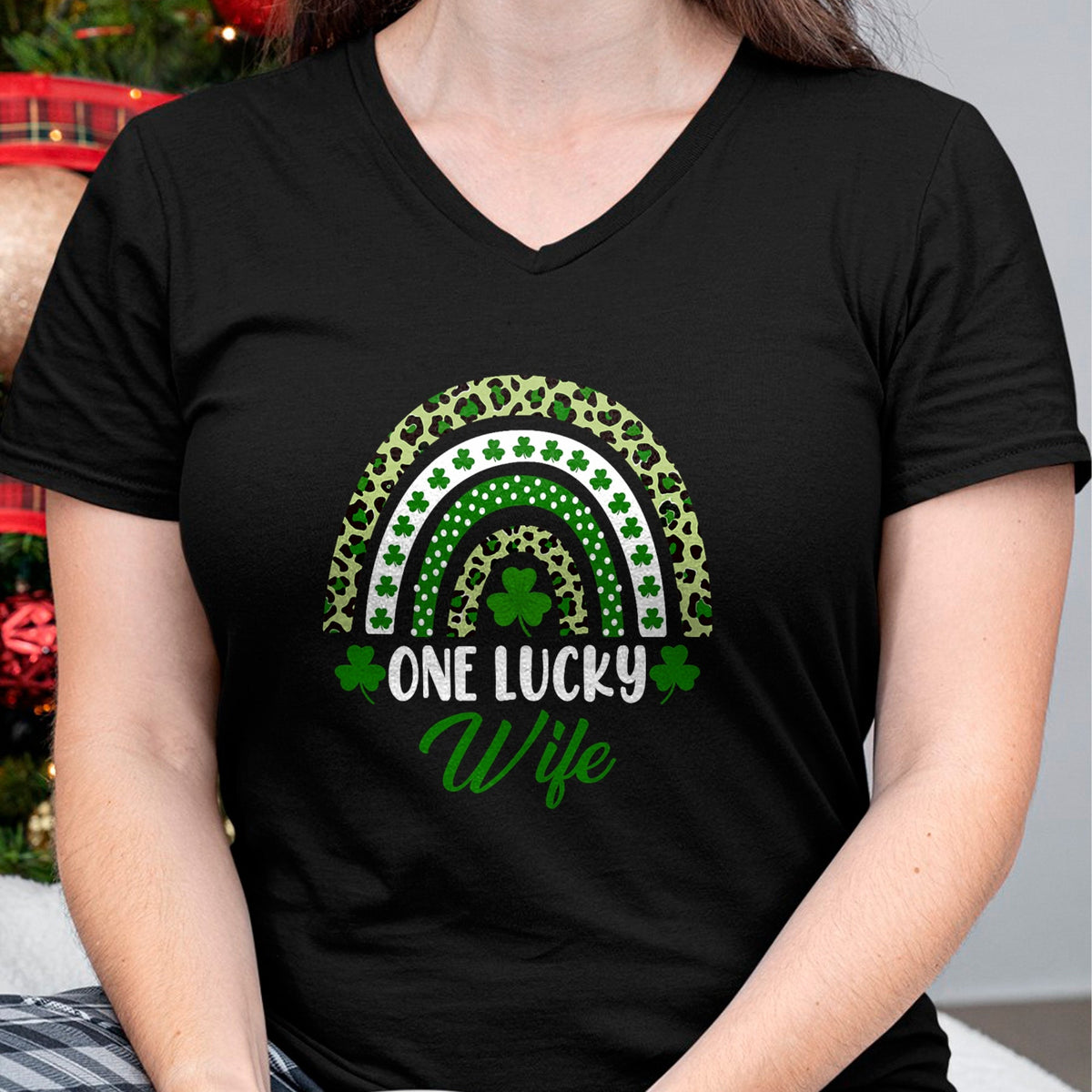 Best Wife Shirt, Wife and Husband Unisex T-Shirt/Hoodie/Sweatshirt HLT00 - Gift for wife T shirt, lucky wife   One Lucky Wife Rainbow St Patricks Day Lucky Wife T-Shirt