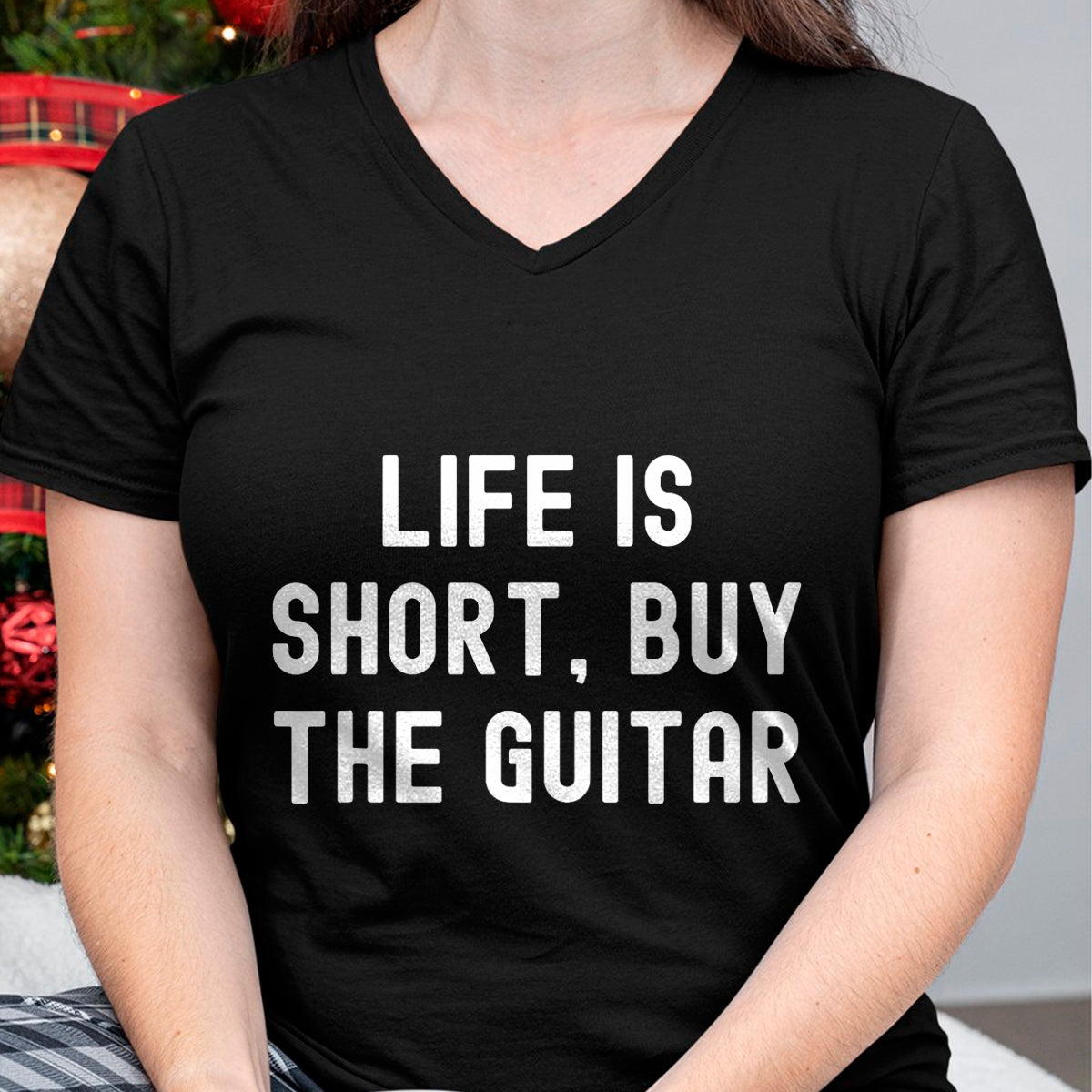Guitar Lover Shirt, Funny Guitar UnisexT-Shirt/Hoodie/Sweatshirt HLT00 - Life Is Short, Buy The Guitar Funny Quote T-Shirt