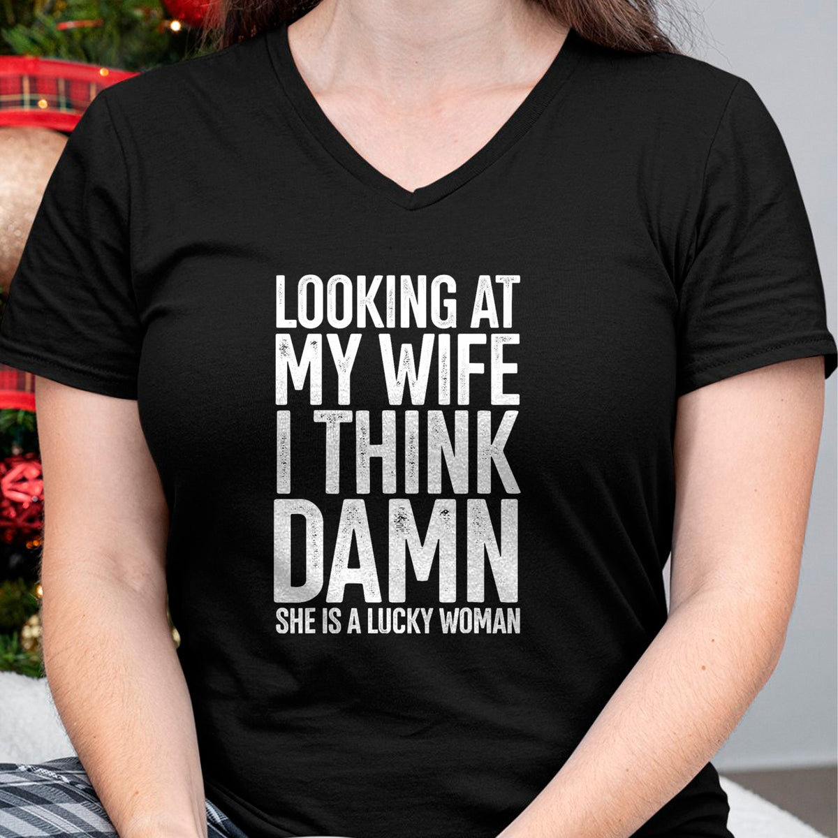 Best Wife Shirt, Wife and Husband Unisex T-Shirt/Hoodie/Sweatshirt HLT00 - Gift for wife T shirt, lucky wife   My Wife Is A Lucky Woman Wife Themed Gift Husbands Gift T-Shirt