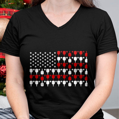 Funny Pickleball Shirt, Pickleball Lover Unisex T-Shirt/Hoodie/Sweatshirt HLT00 - Vintage USA Flag Pickleball Lovers Paddles Pickleball Player T-Shirt, Men, Black, 3X-Large