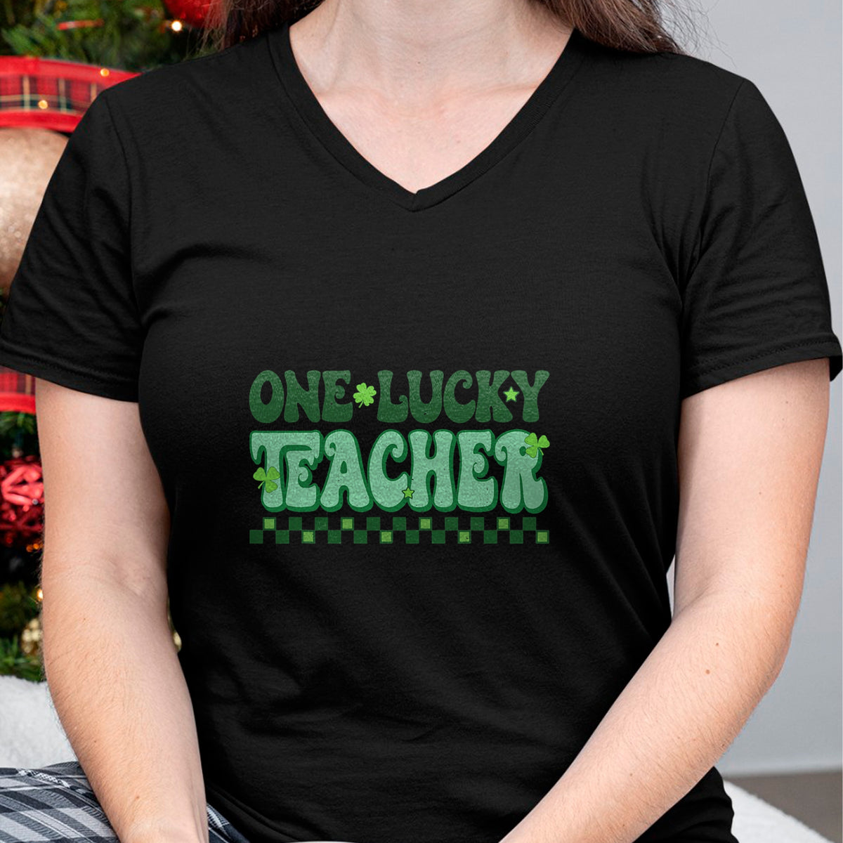 Patrick Day Shirts for Family, Funny Patrick Day shirts, st patrick's day Unisex T-Shirt/Hoodie/Sweatshirt HLT00 - St Patrick Day Shamrock One Lucky Teacher Retro Saint Pattys T-Shirt