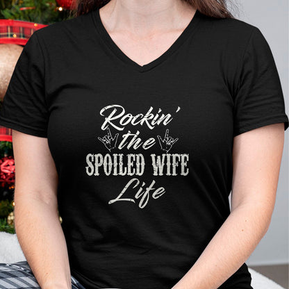 Best Wife Shirt, Wife and Husband Unisex T-Shirt/Hoodie/Sweatshirt HLT00 - Gift for wife T shirt, spoiled wife   Rockin the spoiled wife Life T-Shirt Apparel Clothing Tee