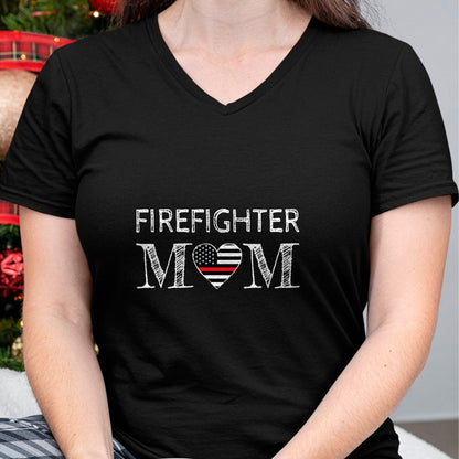 Gift for Mom Shirt, Funny Mom Unisex T-Shirt/Hoodie/Sweatshirt HLT00 - Firefighter Mom Mother Support the Thin Red Line Flag Son T-Shirt