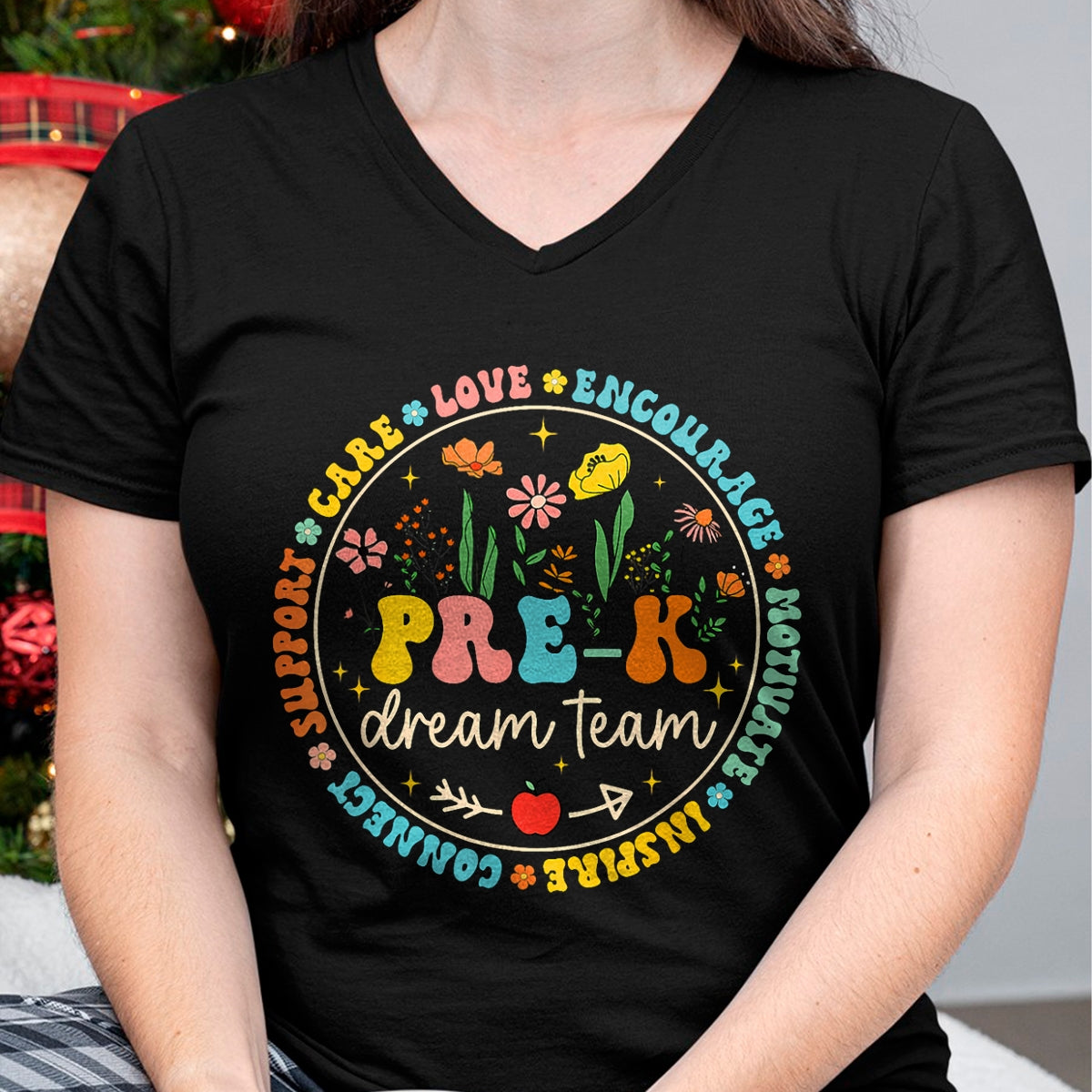 Best Teacher Shirt, Funny Teacher UnisexT-Shirt/Hoodie/Sweatshirt HLT00 - Pre-K Dream Team Back To School Teacher Care Love Floral T-Shirt