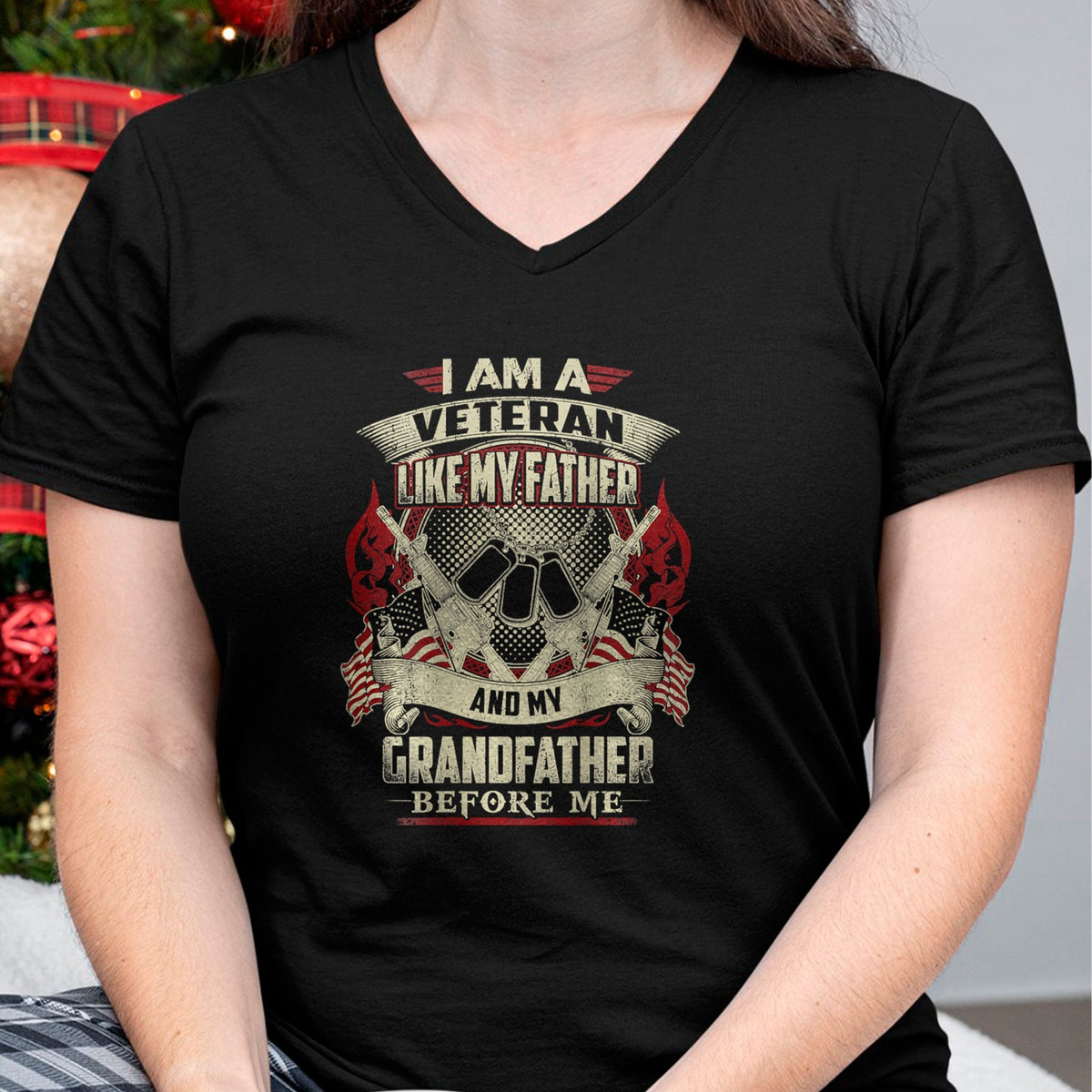 Gift for Dad Shirt, Funny Dad Unisex T-Shirt/Hoodie/Sweatshirt HLT00 – I_m A Veteran Like My Father Proud Army Grandfather T-Shirt