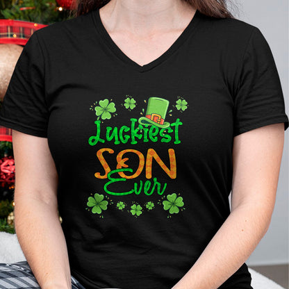 Patrick Day Shirts for Family, Funny Patrick Day shirts, st patrick's day Unisex T-Shirt/Hoodie/Sweatshirt HLT00 - Boy St Patrick Day Luckiest Son Ever St Patricks Day T-Shirt