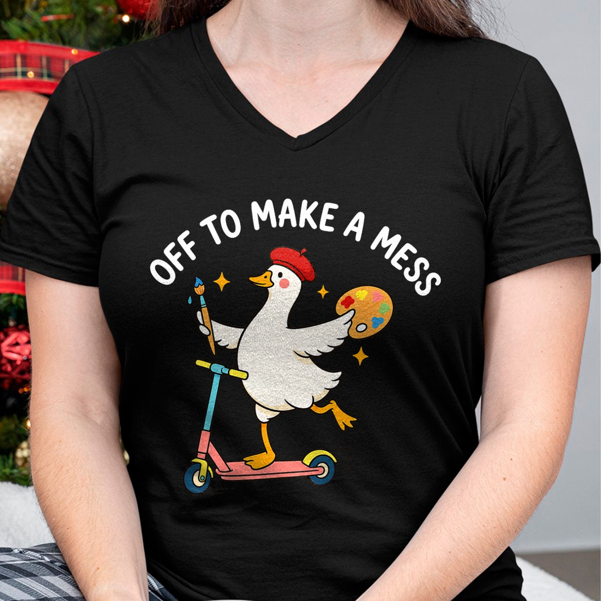 Best Teacher Shirt, Funny Teacher UnisexT-Shirt/Hoodie/Sweatshirt HLT00 - Off to Make A Mess Funny Artist Goose Creative Teacher Humor T-Shirt