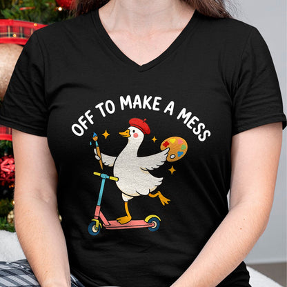 Best Teacher Shirt, Funny Teacher UnisexT-Shirt/Hoodie/Sweatshirt HLT00 - Off to Make A Mess Funny Artist Goose Creative Teacher Humor T-Shirt