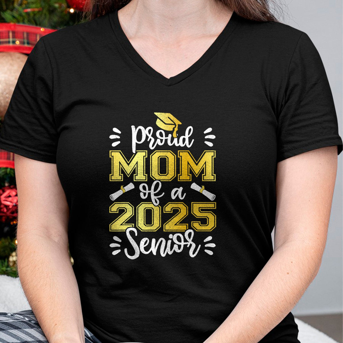 Gift for Mom Shirt, Funny Mom Unisex T-Shirt/Hoodie/Sweatshirt HLT00 - Graduation Proud Mom of a 2025 Senior Shirt, Class of 2025 T-Shirt