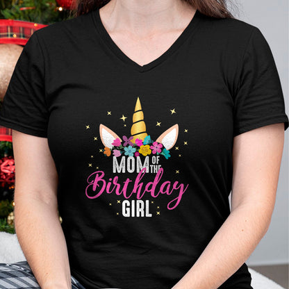 Gift for Mom Shirt, Funny Mom Unisex T-Shirt/Hoodie/Sweatshirt HLT00 - Mom Of The Birthday Girl Mother Gifts Unicorn Birthday T-Shirt