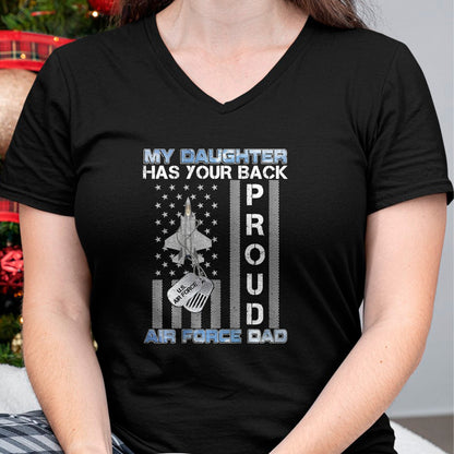 Gift for Dad Shirt, Funny Dad Unisex T-Shirt/Hoodie/Sweatshirt HLT00 – My Daughter Has Your Back Proud Air Force Dad USAF Family T-Shirt
