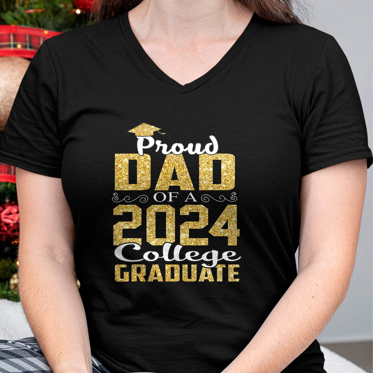 Gift for Dad Shirt, Funny Dad Unisex T-Shirt/Hoodie/Sweatshirt HLT00 – Proud Dad Of 2024 Graduate College Shirt Graduation T-Shirt