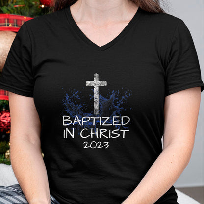 Christian Tee, Christian Faith Unisex T-Shirt/Hoodie/Sweatshirt HLT00 -  Baptized in Christ 2023 New Christian Baptism Convert Bible T-Shirt