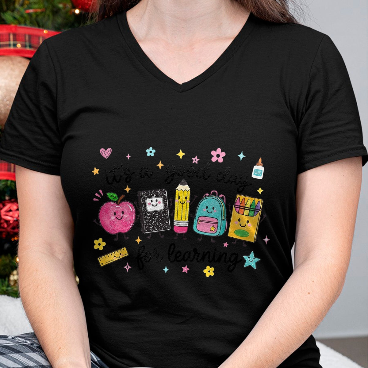 Best Teacher Shirt, Funny Teacher UnisexT-Shirt/Hoodie/Sweatshirt HLT00 - It's A Good Day for Learning Cute School Supplies T-Shirt (1)