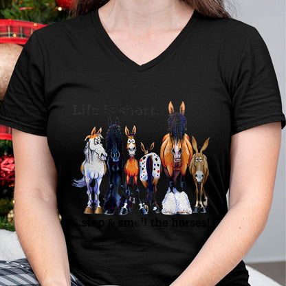 Best Horse Lover Shirt , Funny Horse UnisexT-Shirt/Hoodie/Sweatshirt HLT00 - Life is Short Stop and Smell The Horses T Shirts for Men Women Horse Lover Tees