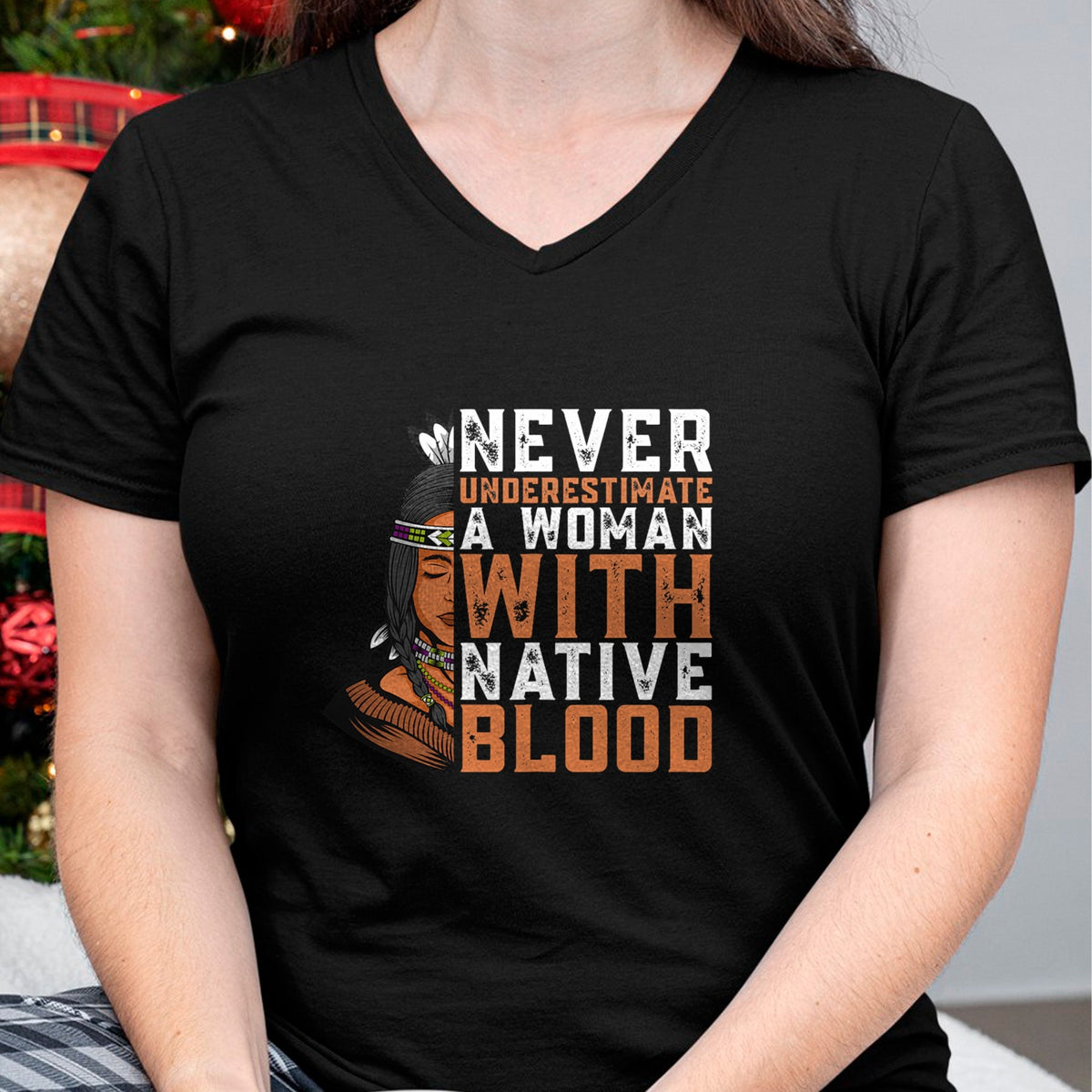 Native American T-Shirts, Vintage Native American Unisex T-Shirt/Hoodie/Sweatshirt HLT00 - Indian A Woman With Native Blood Native American