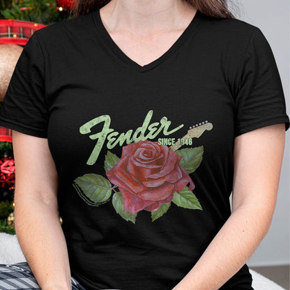 Guitar Lover Shirt, Funny Guitar UnisexT-Shirt/Hoodie/Sweatshirt HLT00 - Fender Rose Guitar Classic Vintage Style T-Shirt