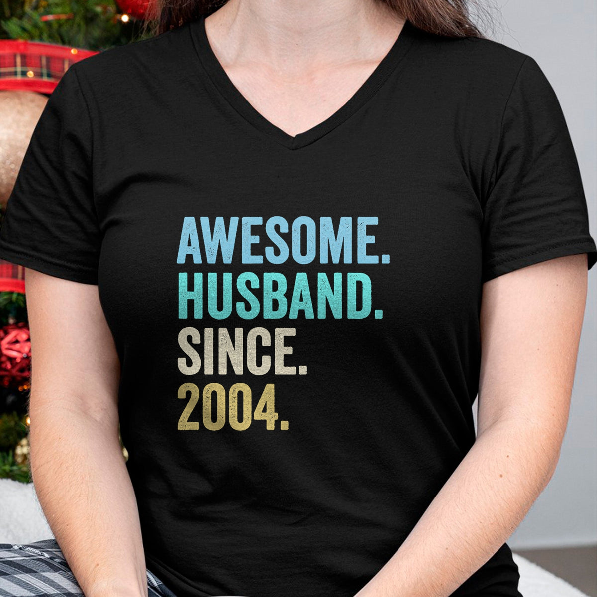 Best Wife Shirt, Wife and Husband Unisex T-Shirt/Hoodie/Sweatshirt HLT00 - Awesome Husband Since 2004 20th wedding anniversary 20 years T-Shirt (1)