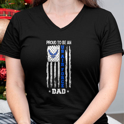Gift for Dad Shirt, Funny Dad Unisex T-Shirt/Hoodie/Sweatshirt HLT00 – Vintage USA Flag Proud To Be An US Air Force Dad T-Shirt