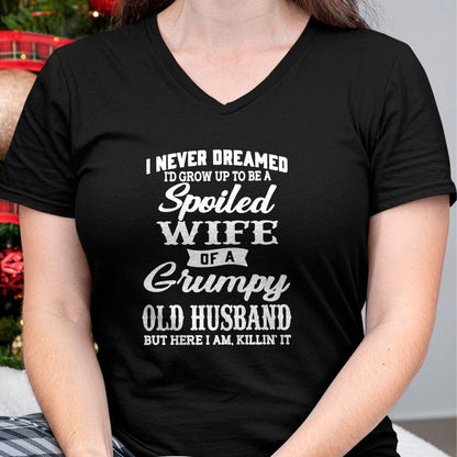 Best Wife Shirt, Wife and Husband Unisex T-Shirt/Hoodie/Sweatshirt HLT00 - Gift for wife T shirt, spoiled wife   I Never Dreamed I'd Grow Up To Be A Spoiled Wife Pullover Hood (6)