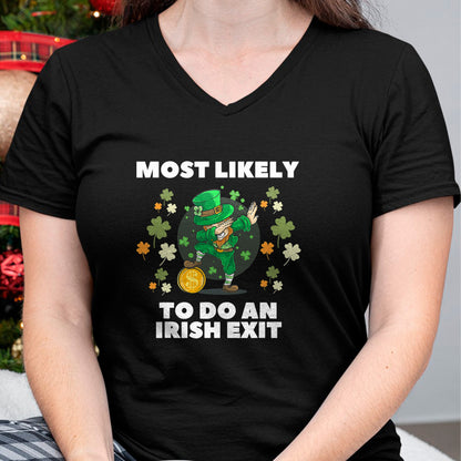 Patrick Day Shirts for Family, Funny Patrick Day shirts, st patrick's day Unisex T-Shirt/Hoodie/Sweatshirt HLT00 - Most Likely To Do An Irish Exit Cute Dabbing St Patrick day T-Shirt