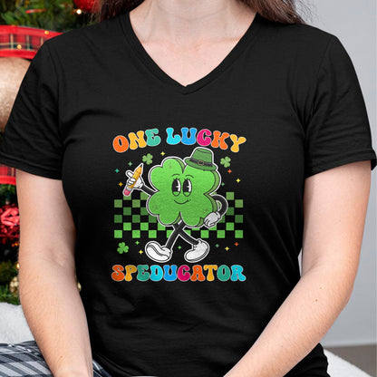 Patrick Day Shirts for Family, Funny Patrick Day shirts, st patrick's day Unisex T-Shirt/Hoodie/Sweatshirt HLT00 - Vintage One Lucky Speducator St Patrick Day School T-Shirt