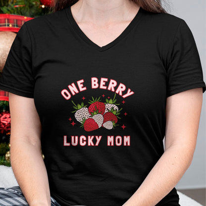Gift for Mom Shirt, Funny Mom Unisex T-Shirt/Hoodie/Sweatshirt HLT00 - One Berry Lucky Mom Cute Strawberry Birthday Mother_s Day T-Shirt