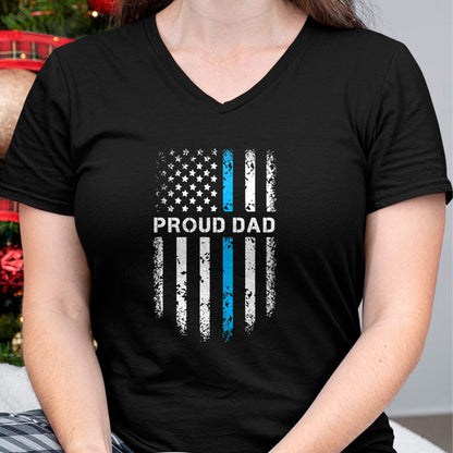 Gift for Dad Shirt, Funny Dad Unisex T-Shirt/Hoodie/Sweatshirt HLT00 – Proud Dad Patriotic Law Enforcement Supporter Police Officer T-Shirt