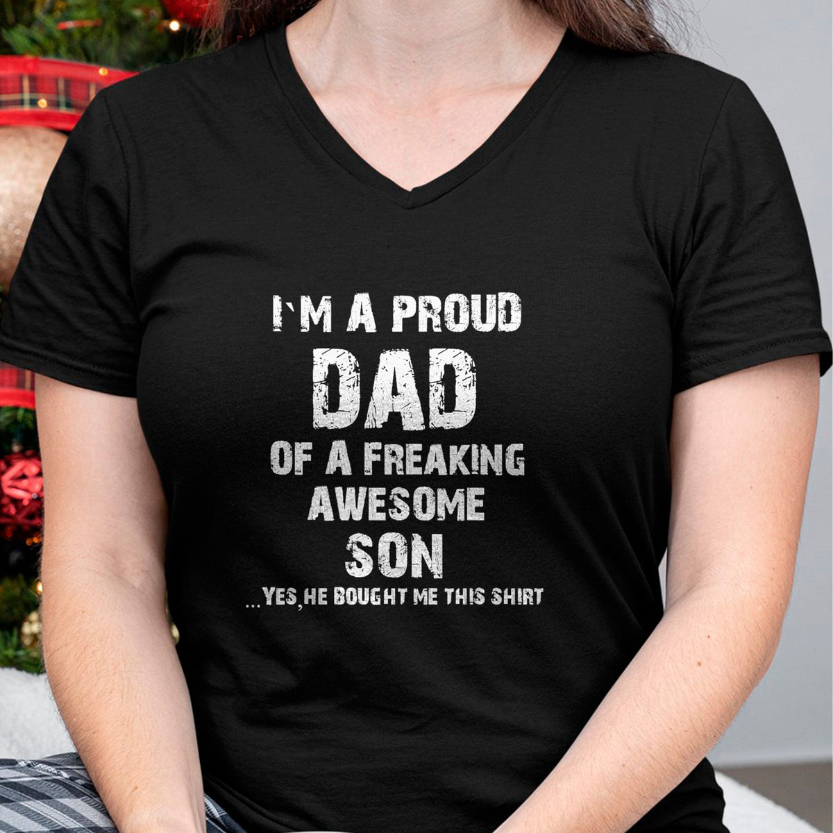 Gift for Dad Shirt, Funny Dad Unisex T-Shirt/Hoodie/Sweatshirt HLT00 – I M A Proud Dad Of A Freaking Awesome Son Fathers Day T-Shirt