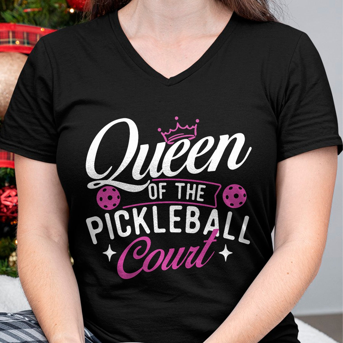 Funny Pickleball Shirt, Pickleball Lover Unisex T-Shirt/Hoodie/Sweatshirt HLT00 - Queen Of The Pickleball Court - Pickleballers Sports Lover T-Shirt