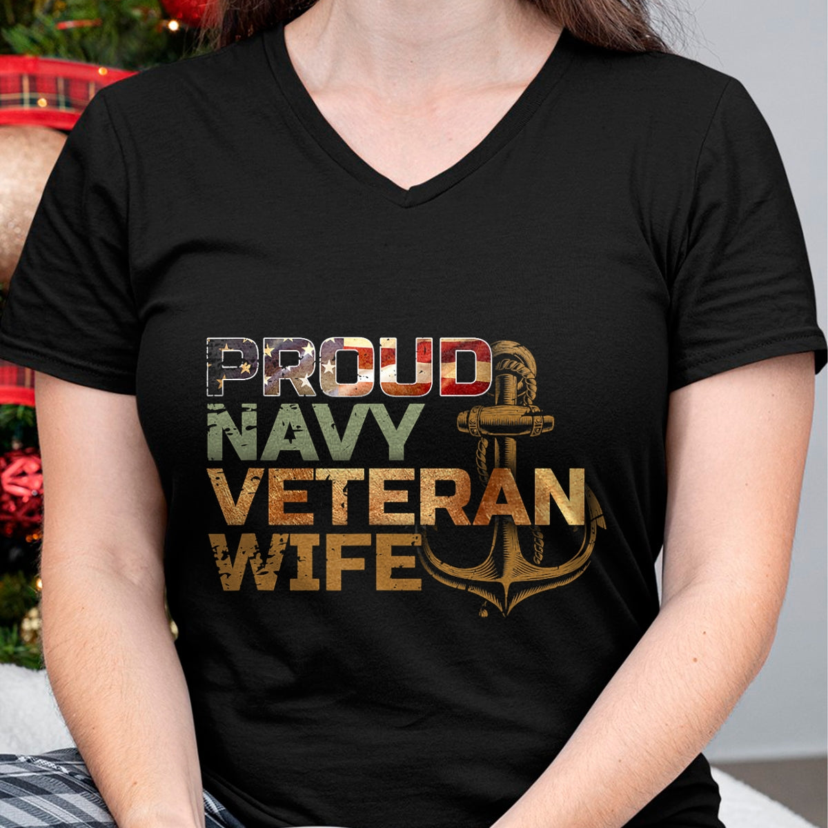 Proud Veteran Shirt, Funny Veteran UnisexT-Shirt/Hoodie/Sweatshirt HLT00 - Proud Veteran_s Wife USA American Flag Patriotic T-Shirt