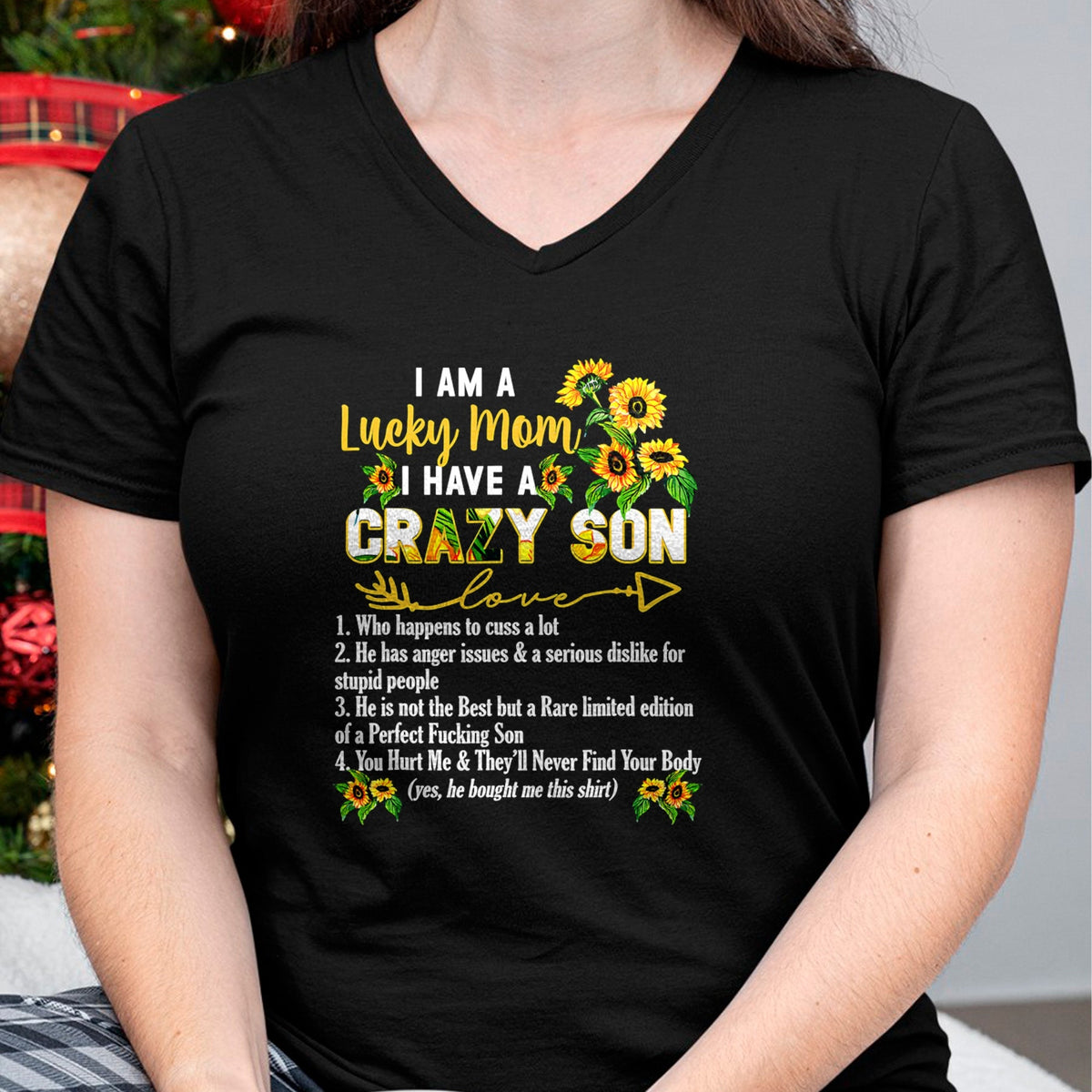 Gift for Mom Shirt, Funny Mom Unisex T-Shirt/Hoodie/Sweatshirt HLT00 - I Am A Lucky Mom I Have A Crazy Son Mother_s Day T-Shirt