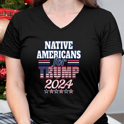 Native American T-Shirts, Vintage Native American Unisex T-Shirt/Hoodie/Sweatshirt HLT00 - Native Americans For Trump 2024 Election Trump Supporter