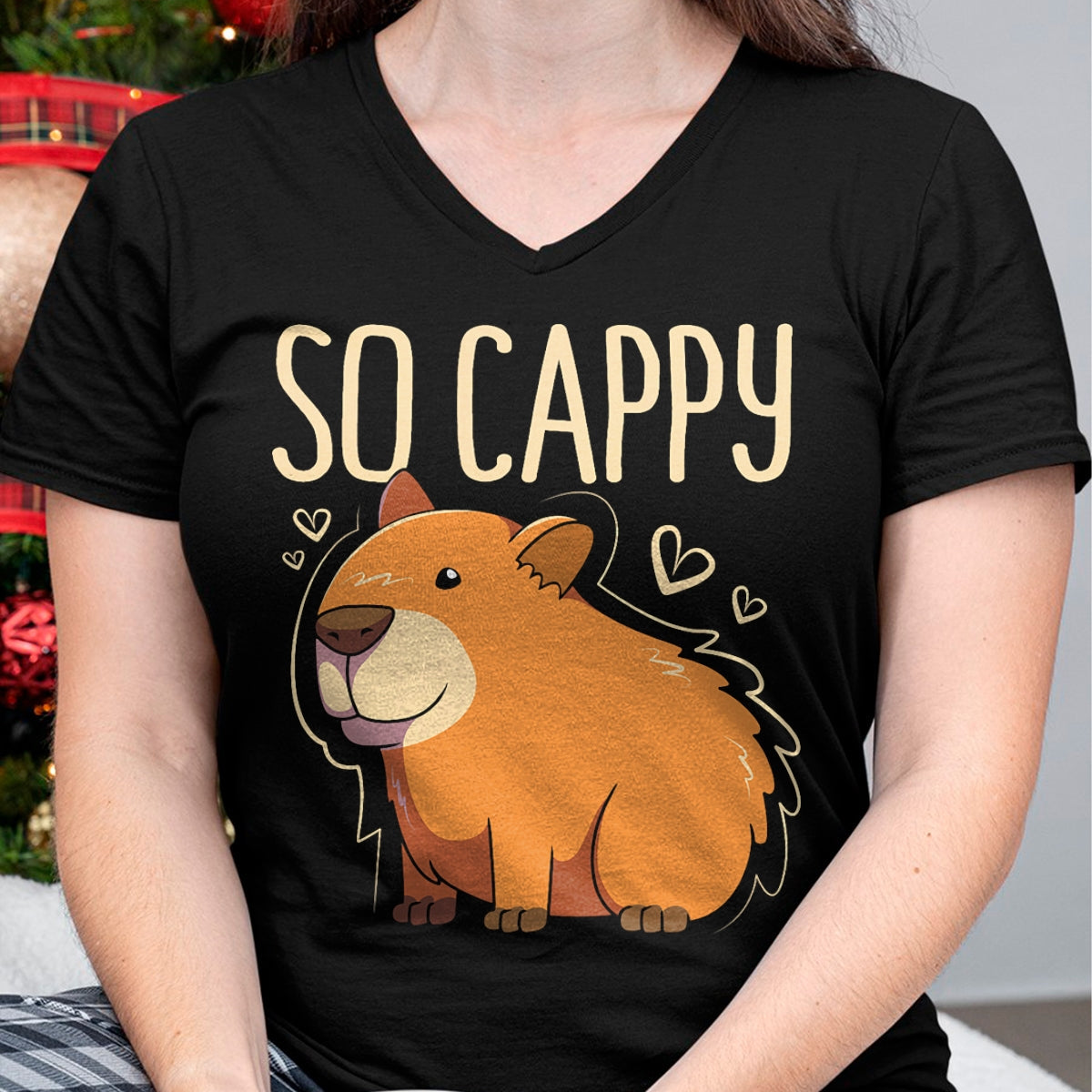 Cute Capybara Shirt, Funny Capybara Unisex T-Shirt/Hoodie/Sweatshirt HLT00 - Funny Capybara So Cappy T-Shirt